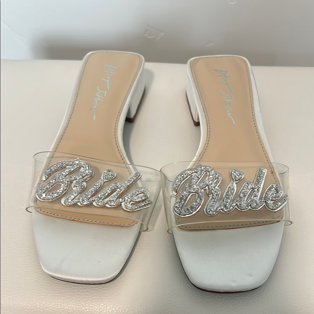 Betsey Johnson White Sandals Bridal Rhinestone